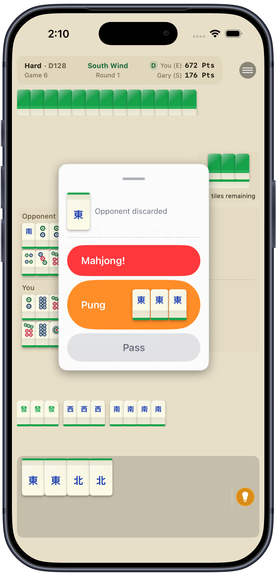 Duos 128 match setup on iPhone
